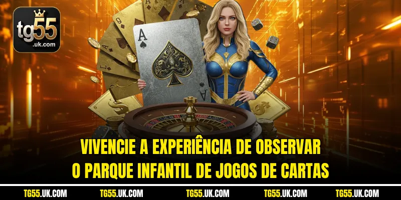 Vivencie a experiência de observar o parque infantil de jogos de cartas